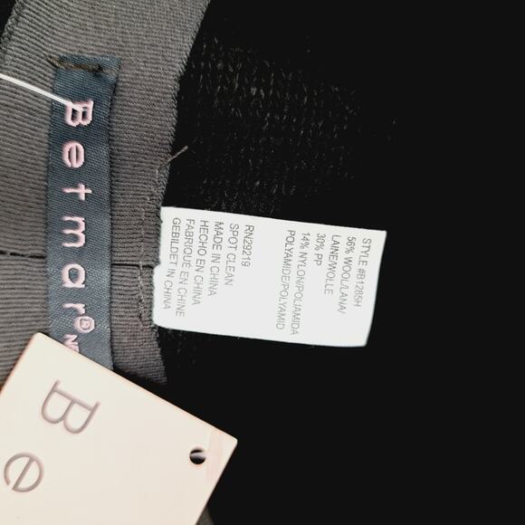 NWT New Old Stock Betmar New York Black Wool blend Rhinestone Hat Style B1285H - Picture 5 of 5